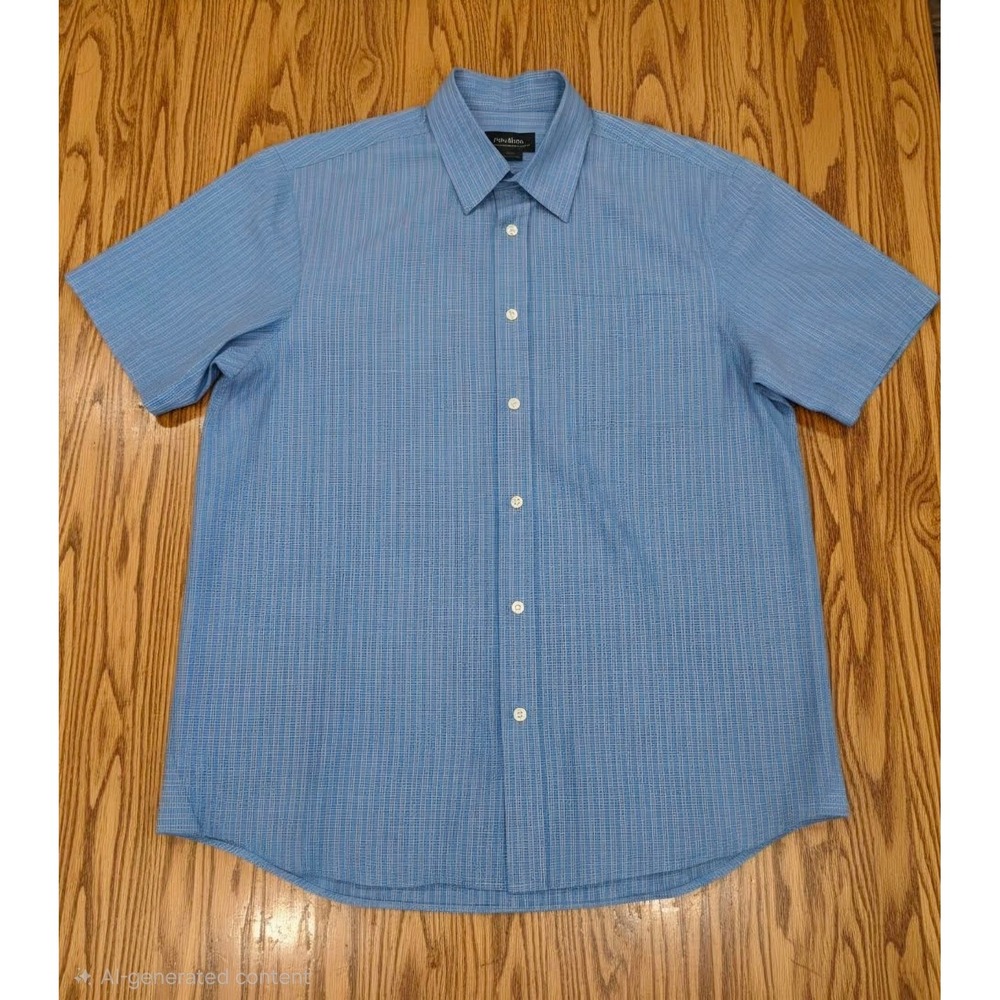 Eddie Bauer 100% Cotton Short Sleeve Plaid  Button Down Shirt Large Casual Lg